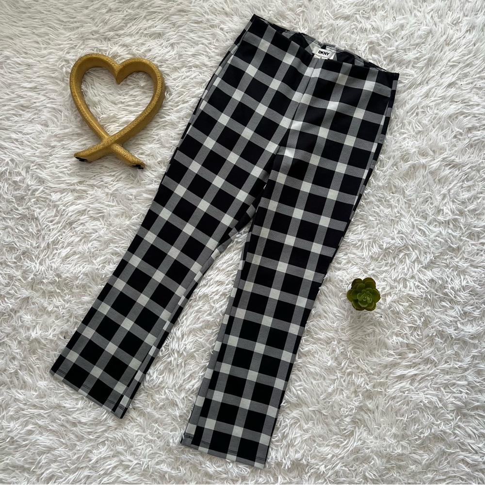 DKNY Women's Black and White Checkered Pants